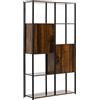 HOMCOM Libreria Moderna Stile Industriale 90x30x159.5cm Nero e Marrone