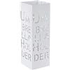 Mendler Portaombrelli quadrato decorativo moderno HWC-C78 metallo - bianco scritte