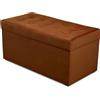 MG Design Pouf contenitore imbottito 45 × 90 cm Marrone - capacità ca. 100 L, fino a 300 kg, superficie morbida con leggero riflesso, struttura in legno massiccio, già montato e facile da pulire