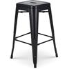 Kosmi - Sgabello da Bar in Metallo Nero Opaco, Altezza Media Sgabello 66cm