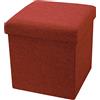 Home Tresor - Pouf Cassapanca Contenitore in Tessuto, Cubo Poggiapiedi Divano Sgabello Pieghevole, Portaoggetti Tavolino da Salotto Mis. cm. 38x38x38 (Bordeaux)