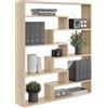 KUBUTKU Libreria grande da parete con 7 scomparti, 119 x 103 x 18 cm, REGAL-17