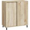 HOMCOM Scarpiera da Ingresso a 4 Livelli, Mobile Scarpiera in Truciolato e Acciaio e Porta Scorrevole, Mobile per Scarpe con Ripiani max 12 Paia di Scarpe, 80x40x93 cm, color Legno