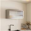 Tqertrtfxa Scaffale portaoggetti da cucina in acciaio inox a parete,a uno o due strati,mobiletto a, sospeso a, con ante scorrevoli(50 * 30 * 40cm/19.7 * 11.8 * 15.7in)