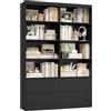 FirFurd Libreria Scaffale 180cm,Grande libreria Alta con 4 cassetti Nero | Libreria Verticale a Esposizione e Vano Aperto,Divisorio per Ambienti,Grande Libreria Alta,Archiviazione Per Studenti e Casa
