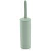 Inbagno Portascopino WC Tondo Moderno da appoggio, in Plastica, Completo di scopino ergonomico (Verde Acqua)