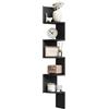 WOLTU Mensola Angolare da Muro Zigzag, Libreria da Parete con 5 Ripiani, Scaffale a Muro per Camera da Letto, Soggiorno, Cucina, Studio, Mensola Nera in Legno, RG9313sz2