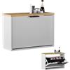 Planetmöbel scarpiera salvaspazio con 1 ante, scarpiera armadio con 2 ripiani, porta scarpe per ingresso, corridoio, guardaroba 60 x 23 x 42,5 cm, bianco grigio