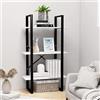 AJSEOYBS Libreria A Muro,Libreria Da Terra Scaffale Portaoggetti Bianco 60x30x105 Cm Legno Multistratoadatto Per Camera Da Letto, Soggiorno, Ufficio, Angolo, Piccolo Spazio