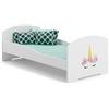KOBI Letto per bambini con materasso LUK, bianco | per la cameretta dei bambini | per un ragazzo e una ragazza | materasso, rete inclusa | (Bambina con un unicorno, 160x80)