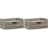 HOMCOM Set di 2 comodini da parete, comodini sospesi, cassetti scorrevoli, piano in pannelli di particelle dim. 40 x 30 x 19,5 cm Grigio