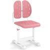 RELAX4LIFE Sedia da Scrivania per Bambini, Sedia Ergonomica Regolabile in Altezza in 5 Posizioni con Doppio Schienale, Seduta Traspirante, Struttura Metallica, per Bambini dai 3 Anni in su (Rosa)