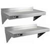 KuKoo - 2 Mensole a Muro in Acciaio Inossidabile Inox per Cucina Commerciale Mensole a Parete per Ristoranti Catering Resistente alla Corrosione 90cm x 30cm