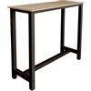 MB Muebles Bonitos, Tavolo Alto da bar Ani, Barra da cucina in Stile Minimalista con Gambe in Metallo, Melamina Opaca, Nero e Sonoma, 120x100x40 cm