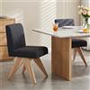 Ya-Home Set di 2 Sedie da Pranzo Sedie da Cucina Retrò in Tessuto Poltrona Cucina Sedie Imbottite con Gambe in Legno per Sala da Pranzo/Ristorante, Grigio Scuro
