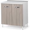 REDÒKASA Base per cucina componibile da 80 cm con anta, realizzata in legno 100% MADE IN ITALY (Bianco con ante Olmo)