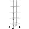 Royal Catering RCMR-1800P50 - Scaffale in metallo, 60 x 45 x 186 cm, 50 kg, 4 ruote, in metallo, per la casa