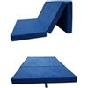 Odolplusz Materasso pieghevole compatibile con VW Caddy 3,4,5 | Materasso pieghevole in 3 parti | 120 x 200 cm | dormire in auto (Blu)