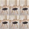 JZGORC Set di 6 Sedie da Pranzo, Sedie da Cucina con Schienale Trasparente e Gambe in Faggio, Stile Minimalista Moderno per Soggiorno, Sala da Pranzo, Cucina - Pelle PU Nero
