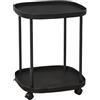 Generic Tavolino Da Salotto Moderno Con Ruote 2-3 Piani Tavolino Divano Tavolo Da Letto Salvaspazio，Tavolino Quadrato(Black,43 * 43 * 54cm)