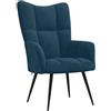 vidaXL Sedia Relax Blu in Velluto