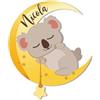 Generico Fuoriporta in Legno 20cm Personalizzato con Nome e Koala sulla Luna Targa Porta Camera Bambini Colorata Idea Regalo Compleanno Natale Nascita Decorazioni Casa Stanza Cameretta