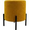 Rebecca Mobili Pouf Sgabello, Ottomano Poggiapiedi, Giallo Senape, Tessuto Poliestere Acciaio, Rotondo, per Salotto - Misure HxLxP: 43,5 x 38 x 38 cm - Art. RE7058