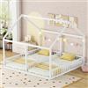 Dolamaní - Letto a soppalco, 180x200 cm, 2 letti per bambini con protezione anti-caduta, letti singoli 90x200 cm 2-in-1, letto per bambini in legno per fratelli e sorelle, letto per bambini a terra