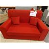 My Brand Estasi Mini Divano 2 Posti in Tessuto Rosso con 2 Cuscini in Omaggio L.125 P.78 H.85 cm Made in Italy