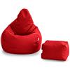 Loft 25 Poltrona Da Gamer Bean Bag | Seduta A Sacco Per Esterni E Interni | Resistente All'acqua | Design Ergonomico Per Il Supporto Del Corpo (Rosso, Set di sacchi di fagioli)