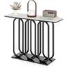 RELAX4LIFE Tavolo Consolle Moderno 100 x 30 x 80 cm, Tavolo d'Ingresso con Piano Effetto Marmo, Struttura in Metallo Resistente, Piedini Regolabili, Antiribaltamento, per Corridoio/Entrata, Max 75 KG