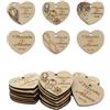 Generico 10x Ciondoli Personalizzati in Legno di Pioppo - Tag Cuore Segnaposto Incisi per Prima Comunione, Matrimonio, Battesimo, Compleanno -Calamita -Vari Design e Misure