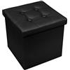 Lovely Pouf Puff Ecopelle Grande Quadrato Imbottito Big Big 50x50x50 cm Contenitore Poggiapiedi Cassapanca Nero