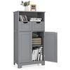 KOMFOTTEU Mobile da Bagno con 2 Cassetti e 2 Armadi a Porta, 60 x 30 x 109 cm, Armadietto da Terra Autoportante in MDF, Armadio d'Archivio per Soggiorno, WC, Camera da Letto, Cucina (Grigio)