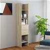 IBUQDDV Libreria Bassa Mobiletto Bagno Salvaspazio Mobiletto Cucina Salvaspazio Mobiletto Multiuso Libreria Rovere Sonoma 40x35x180 cm in Legno Multistrato per Soggiorno Sala Studio Camera Da Letto Ufficio