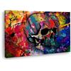 ARTEDinoi Quadro Moderno Stampa su Tela Skull Pop Art Abstract Colour Canvas Dimensione 150x100x4cm