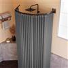 HLTQL Set di Tende da Doccia con Asta Pieghevole，Tenda da Doccia Pieghevole con Asta Tenda Telescopica Doccia, Tende per Doccia Shower Curtain(B,Curtain/W200*H200)