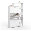 IDMarket - Scarpiera a 3 ante con ripiano bianco