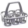 Acan Tradineur - Portabottiglie in plastica, 6 bottiglie, per trasportare bevande, bevande analcoliche, resistente (PP), prodotto in Spagna (argento, 28 x 34 x 25,5 cm)