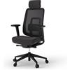 Ergotopia PureBack - Sedia da ufficio ergonomica, con poggiatesta, braccioli 4D e meccanismo di sincronizzazione, per casa, ufficio e gioco, comoda sedia girevole per una seduta sana