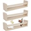 TNTGMG Mensole da parete, 3 scaffali sospese, in legno, 10 × 10 × 42 cm, moderne mensole decorative per cameretta dei bambini, camera da letto, bagno, cucina e molto altro ancora (legno originale)
