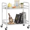 HDANI Libreria a 5 Ripiani in Metallo,Scaffale per Libri da Pavimento,Organizzatore Portaoggetti,con 4 ganci,er Bagno Soggiorno Camera da Letto Studio (Bianco, 2 Livelli(60×35×61cm))