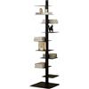 QIUCHIREMAI Libreria a colonna Stretta con Colonna vertebrale in Metallo, Libreria Verticale a 9 Ripiani angolare da terra,Torre per Libri con Dorso in Metallo per Libri, Espositore Angolare Multiuso per S black
