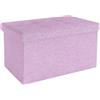 Intirilife Panca pieghevole 49x30x30 cm in rosa - Cubo di seduta con coperchio e vano portaoggetti in tessuto con incavi - Cubo di seduta poggiapiedi richiudibile cassetto portaoggetti sgabello sedile