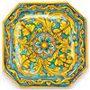 SICILIA BEDDA CAPACI Piatto Ottagonale Ceramica Caltagirone, con Diverse opzioni Decoro - h 27 x 27 cm ca. (1Unità) MD2 - Decoro 3
