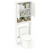 LIFEZEAL Armadio sopra WC - Mobile alto da bagno - Scaffale con 2 ante ripiani regolabili, organizer per bagno, lavatrice, 63 x 23 x 168 cm