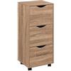 5 five simply smart 5five Torre 3 cassetti con ruote naturali