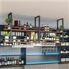 DSVONAUS Portabottiglie da Soffitto - Porta Bicchieri Sospesi 2 Strati Industriale, Espositore Portabottiglie per Vino Con Guardrail, Facile da Installare, per Cucina Bar Caffetteria (200×30×80cm, Black)