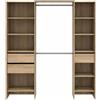 Befara Cabina A Giorno con 3 CASSETTI KRONEN - Rovere Armadio Aperto di 192 x 50 cm con 2 Barre, 3 cassetti e 9 Ripiani. Grande capacità di archiviazione