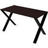 AKKE Tavolo da Pranzo Cucina Gambe Metalliche a Forma di X Altezza 73 cm 120x60 cm Wenge